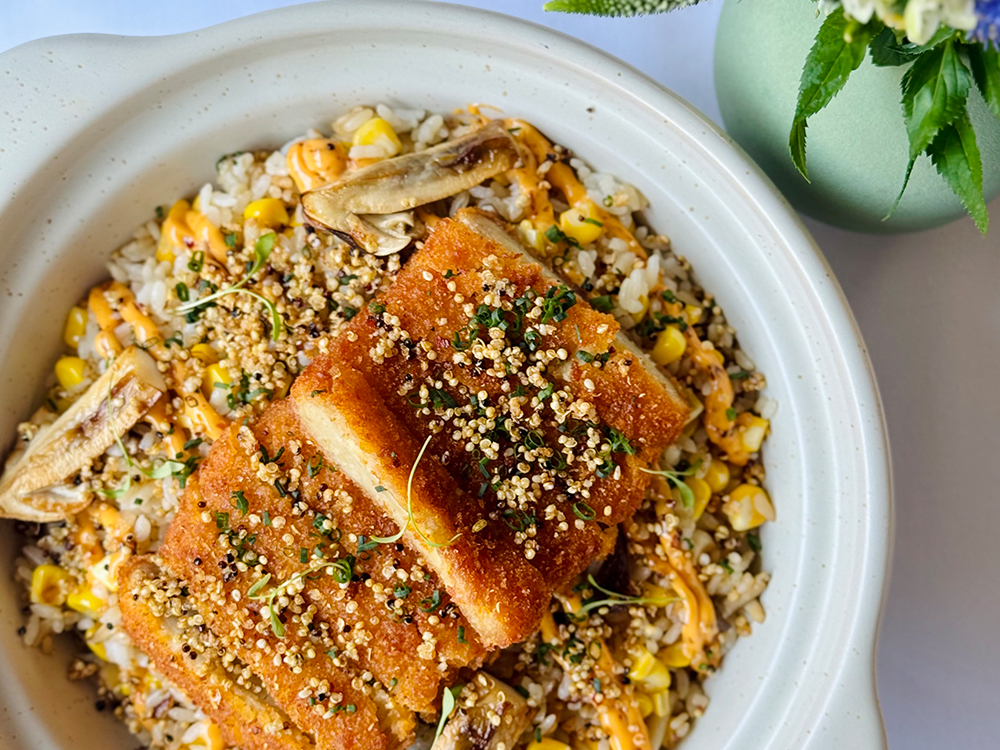 多彩植物肉排饭